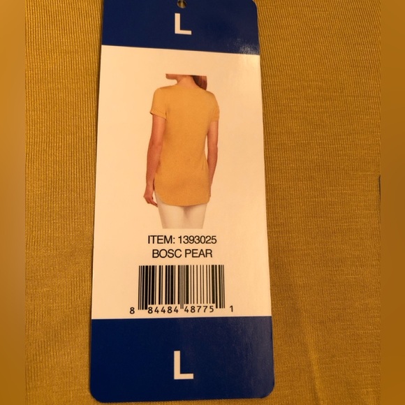 Joan Vass NY Women’s Soft Touch Tunic Blouse Short Sleeve Shirt Large, Bosc Pear - Picture 3 of 5